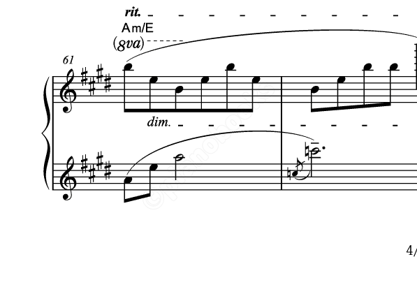 夢はひそかに のピアノ楽譜 ディズニー